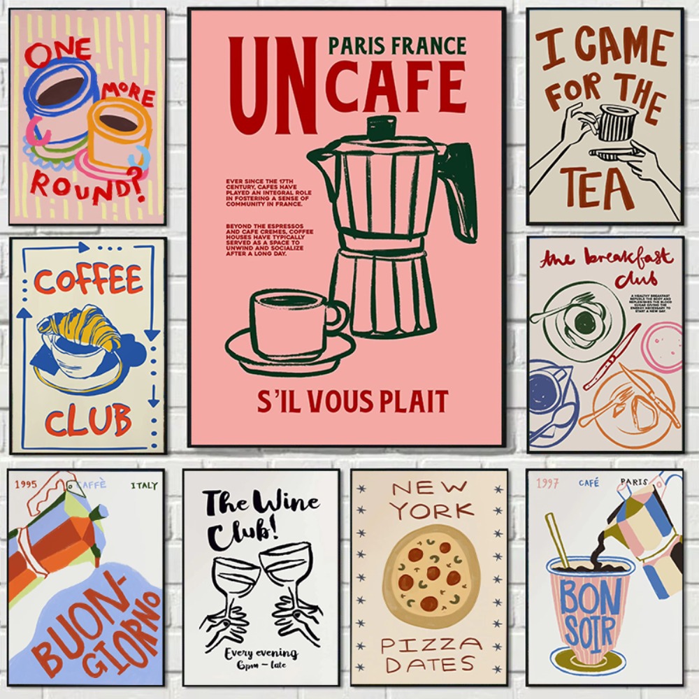 Coffee Tea Picture - Ретро-постер с изображением кофейни, послеобеденного чая,